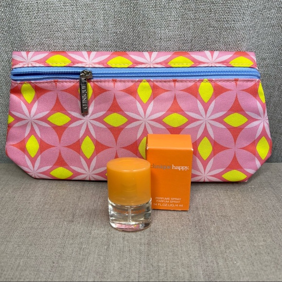 ❤️3 for $30❤️ CLINIQUE Makeup Bag and Happy Spray mini duo - Picture 9 of 10